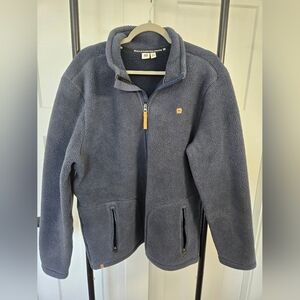 Tentree Ecoloft Fleece Full Zip Jacket Mens  XL Navy Blue